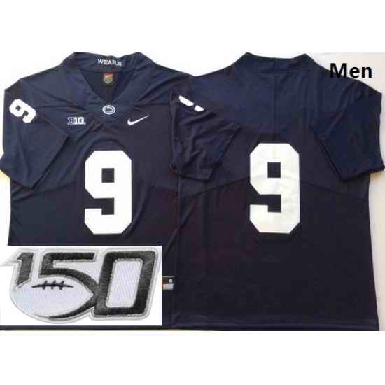 Men Penn State Nittany Lions 9 Trace McSorley Navy Nike College Football Stitched 150TH Patch Jersey